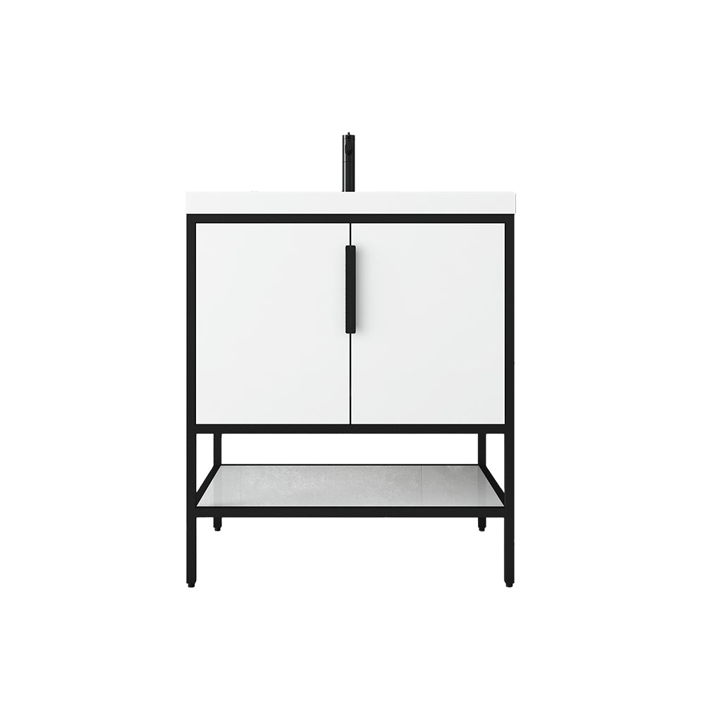 Matthew 30" Glossy White Freestanding Vanity with Reinforced Acrylic Sink