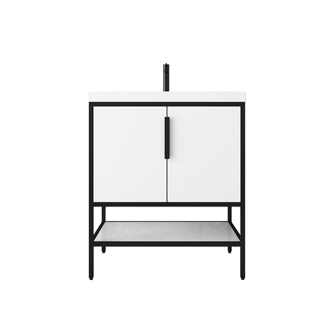 Matthew 30" Glossy White Freestanding Vanity with Reinforced Acrylic Sink