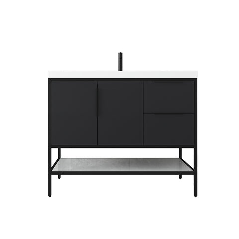 Matthew 42" Glossy Gray Freestanding Vanity with Reinforced Acrylic Sink
