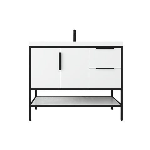 Matthew 42" Glossy White Freestanding Vanity with Reinforced Acrylic Sink
