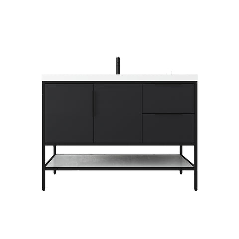 Matthew 48" Glossy Gray Freestanding Vanity with Reinforced Acrylic Sink