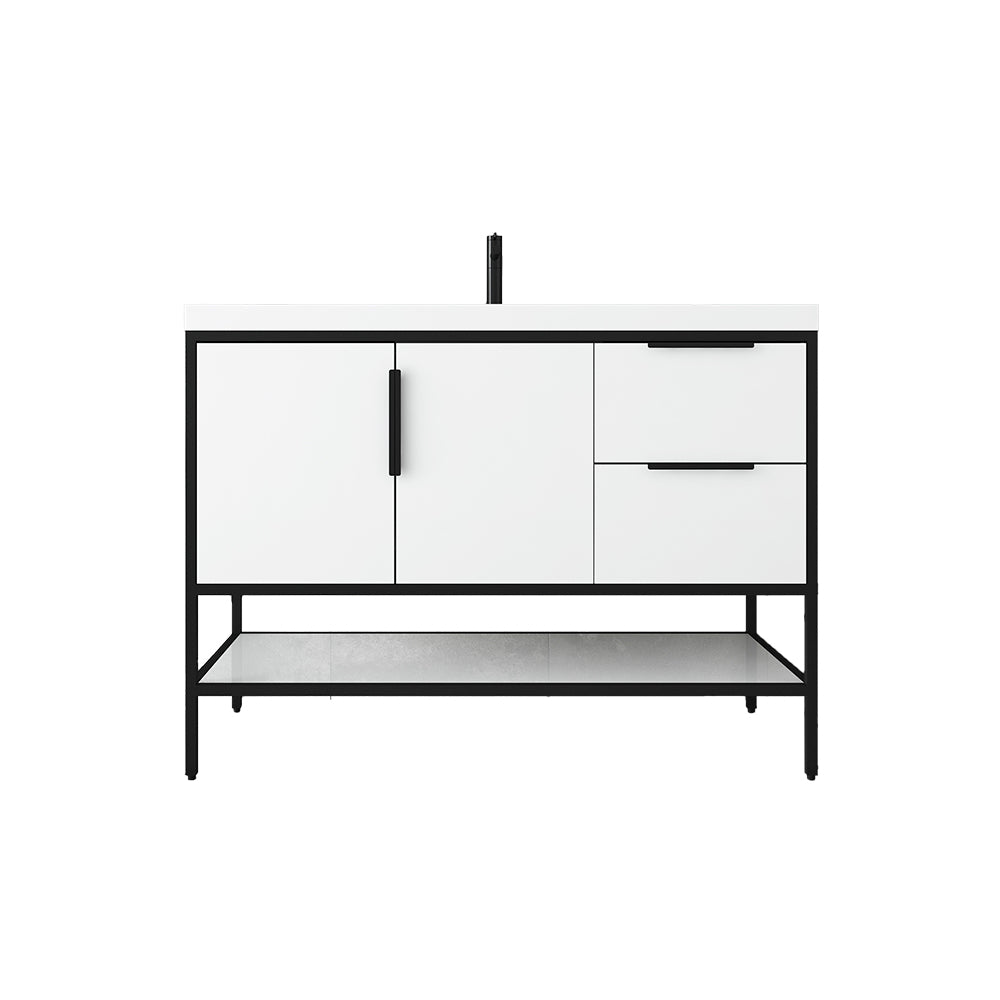Matthew 48" Glossy White Freestanding Vanity with Reinforced Acrylic Sink
