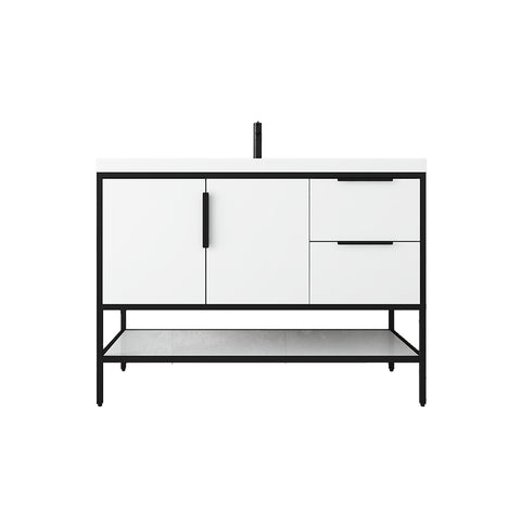 Matthew 48" Glossy White Freestanding Vanity with Reinforced Acrylic Sink