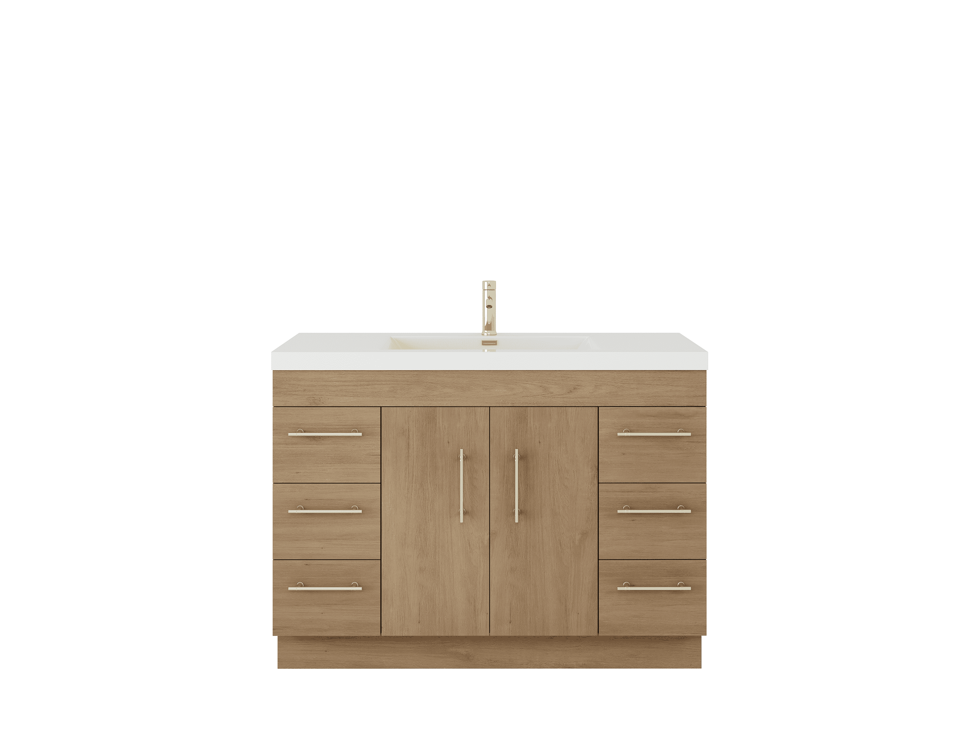 Elsa 48" Freestanding Bathroom Vanity with Reinforced Acrylic Sink in White Oak | Better Vanity