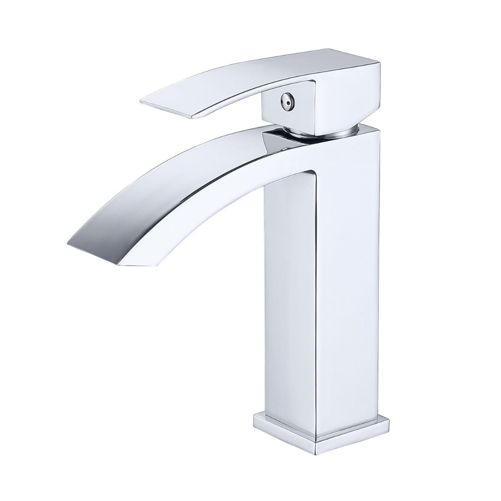 Nelli Curve Single Hole Bathroom Faucet in Silver Chrome | Better Vanity